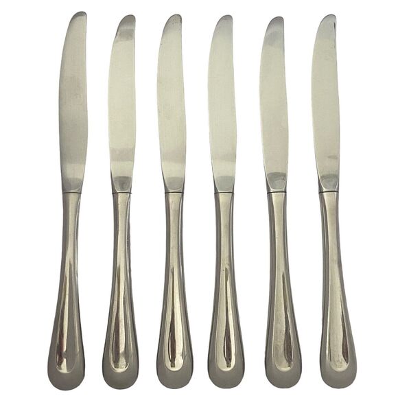 Oneida Satin Sand Dune Everyday Flatware Set Of 6 Dinner Knives Stainless Steel - Picture 1 of 9